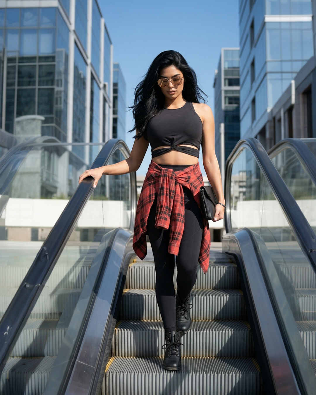 Pair our Twisted Luxe Crop Top with a stylish jean.