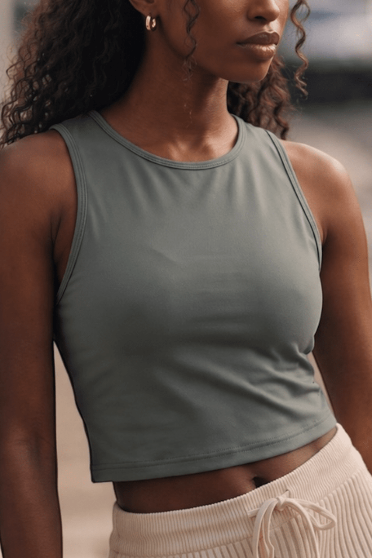 2 Live Crew Ultra-Soft Comfort Top in Smoky Sage, enlarged view 1