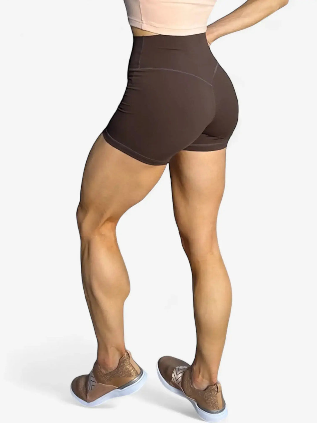 BROWN - 4” FlowRider Shorts Fit Brit