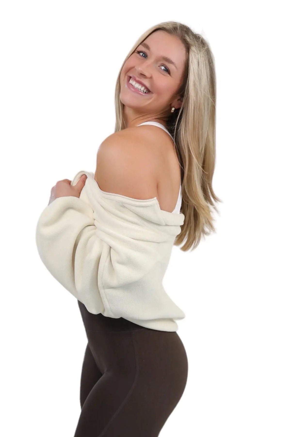 Cloud Fleece Jacket in Ivory Cloud, enlarged view 3