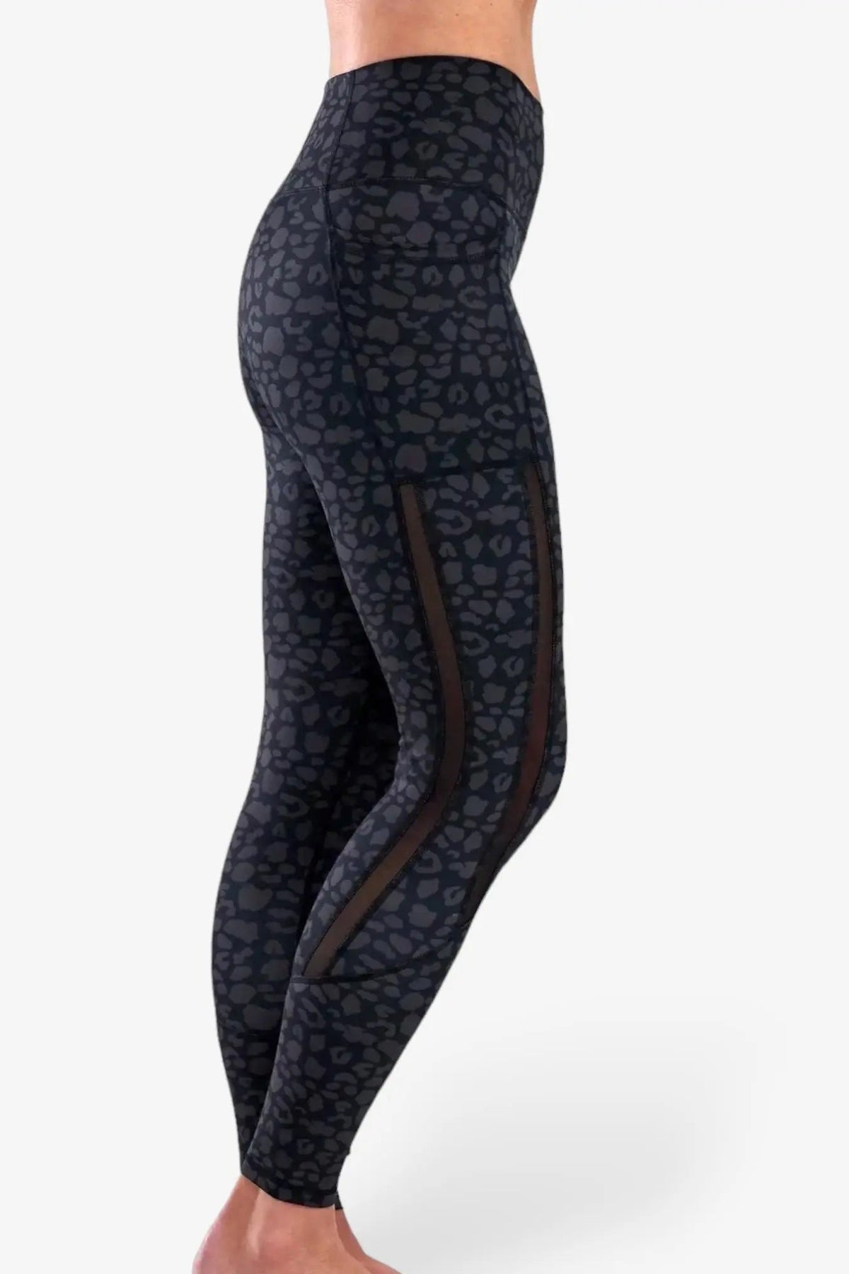 High-Waist Pocket Leggings with Mesh Panels in Savanna Luxe, enlarged view 2
