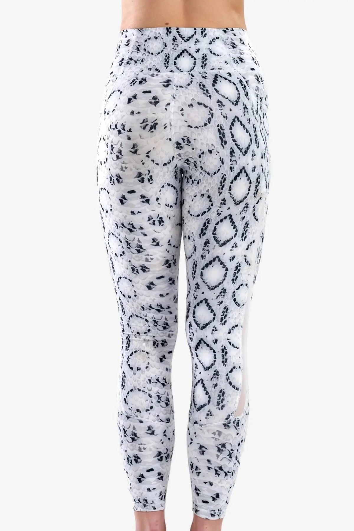 High-Waist Pocket Leggings with Mesh Panels in Serpent Ivory, enlarged view 2