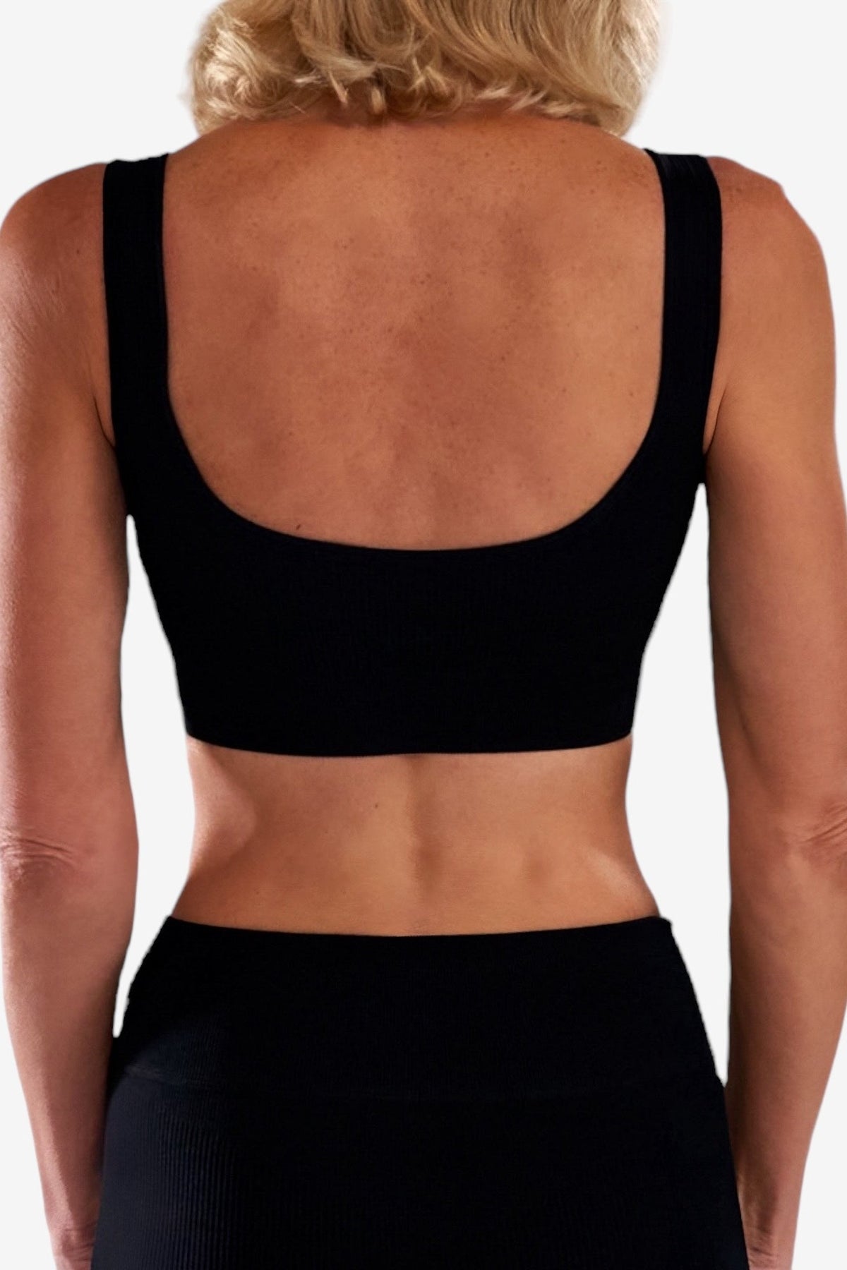 Notch-Front Tank Bra in Black, enlarged view 2