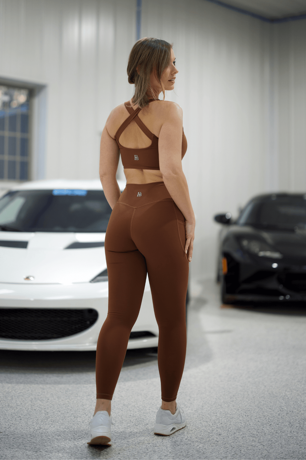 Pocket Party High-Waisted Leggings in Chestnut Glow, enlarged view 1