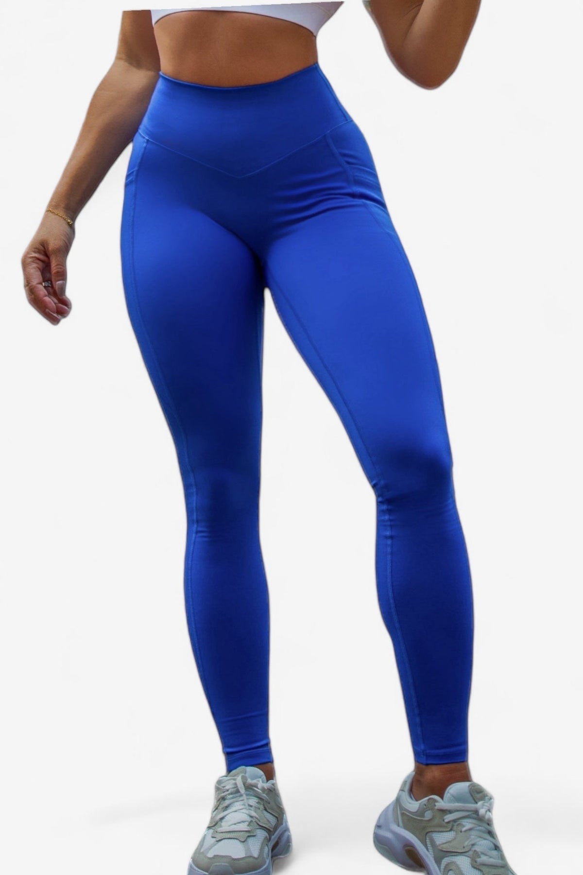 Pocket Party High-Waisted Leggings in Electric Blue, enlarged view 3