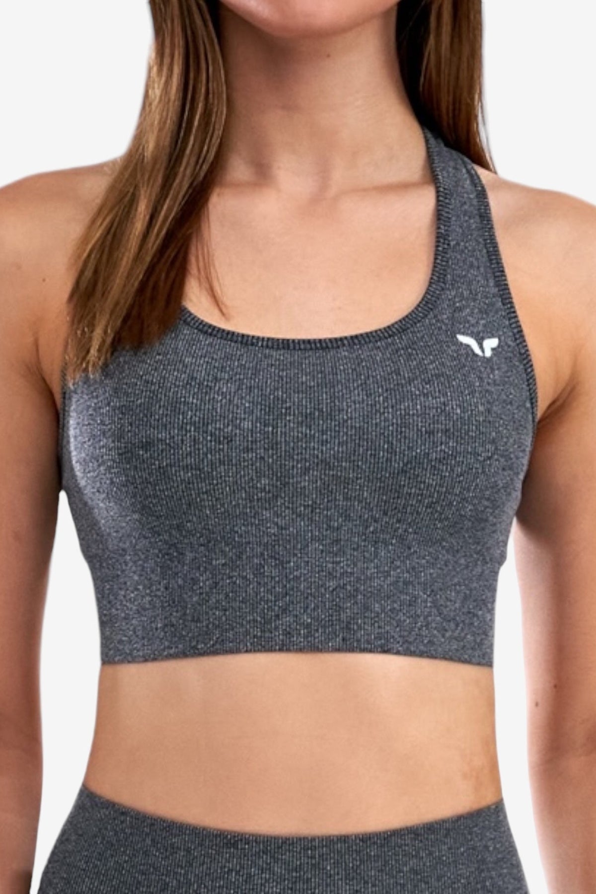 Seamless Ribbed Sports Bra in Twilight Ash, enlarged view 1