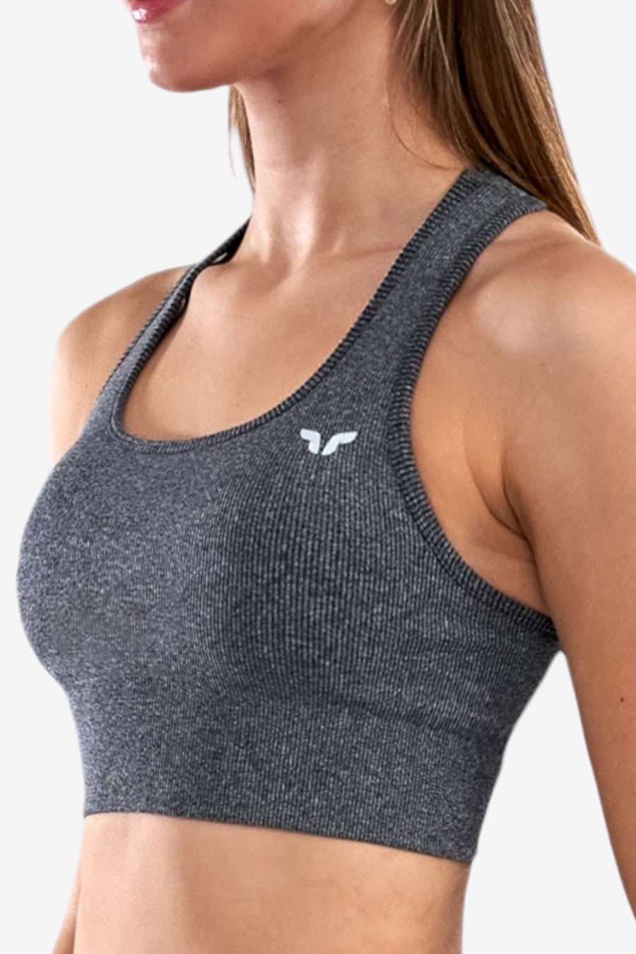 Seamless Ribbed Sports Bra, view 3