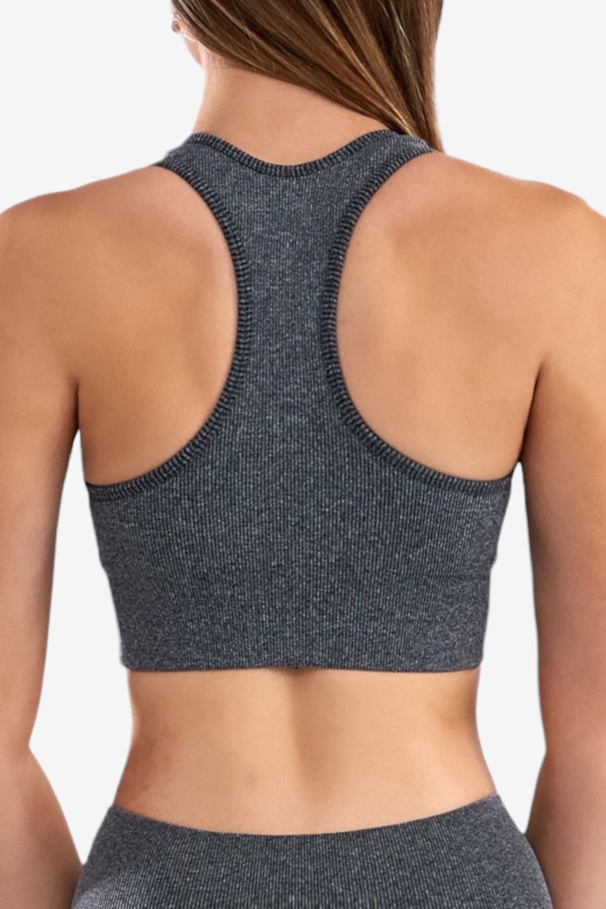 Seamless Ribbed Sports Bra in Twilight Ash, enlarged view 2