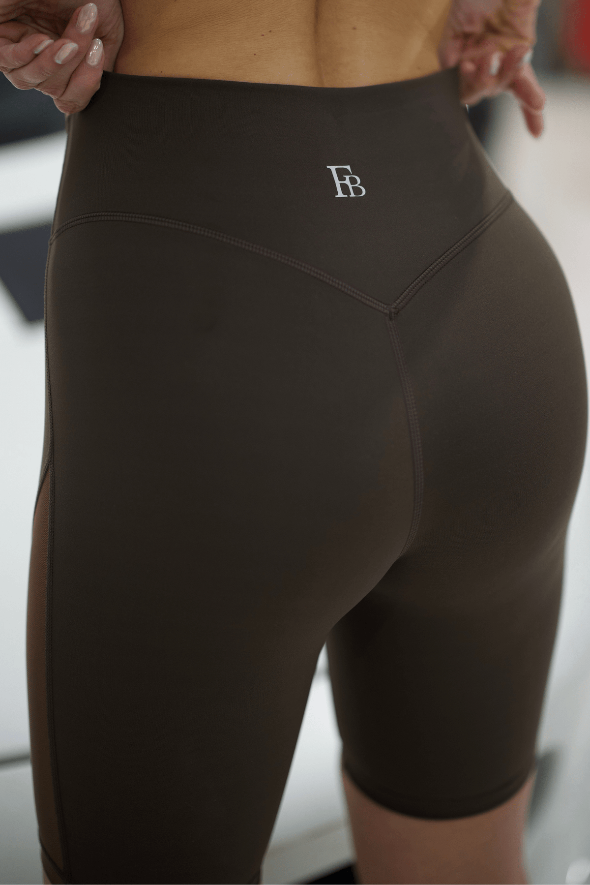 Aire Biker Shorts in Chocolate Truffle, enlarged view 5